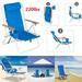 [Fast Delivery] Goorabbit Folding Beach Chairs Reclining Beach Chair with Cup Holder Outdoor Camping Fishing Chair Lounge Chair for Picnic Patio 220lbs Weigh Capacity Blue