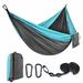 Camping Hammock - Portable Hammock Single or Double Hammock Camping Accessories for Outdoor Indoor w/ Tree Straps - sky blue + gray