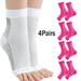 4-pair Anti Fatigue Compression Foot Sleeve Ankle Support Running Cycle Sports Socks Outdoor Ankle Brace Sock Pink L/XL