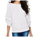 Women Lady s Long Sleeve Solid T-Shirt Batwing Sleeve Loose Sweater Top Long Sleeve Shirts for Women Cotton Shirt Light Womens Workout Shirts Woman s Shirts Womens Long Sleeve T Shirts Compression