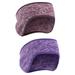 2Pcs Ear Warmer Fleece Headband Full Cover Ear Muffs Sports Heawraps Cold-Proof Hair Band for Outdoor Sports Purple Coffee