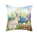 Cartoon Rabbit Print Easter Home Peach Pillow Pillowcase Living Room Sofa Pillowcase Bedroom Cushion