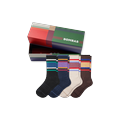 Men's Merino Wool Blend Calf Sock 4-Pack Gift Box - Espresso Mix - Medium - Bombas