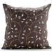 Throw Pillow Cover Pearl Aroma - 12x12 Inches Square Decorative Throw Pillow Cover Brown Linen Pillow Cover With Jute Cord & Pearl Embroidery