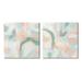 Contemporary Pastel Collage Abstract Abstract Painting Gallery Wrapped Canvas Print Wall Art Set of 2