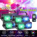 4PCS 14LED RGBW Light Dual Head DMX Laser Lighting DJ Disco Bar Show Stage KTV