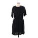 Old Navy Casual Dress Crew Neck Short sleeves: Black Print Dresses - Women's Size Medium