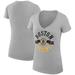 Women's G-III 4Her by Carl Banks Heather Gray Boston Bruins City Graphic V-Neck Fitted T-Shirt