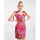 Morgan tie shoulder mini dress in multi floral