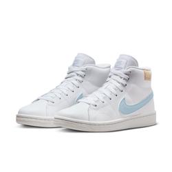 Sneaker NIKE SPORTSWEAR "COURT ROYALE 2 MID" Gr. 42,5, weiß (weiß, blau) Schuhe Schnürstiefeletten