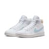 Sneaker NIKE SPORTSWEAR "COURT ROYALE 2 MID", Gr. 42, weiß (weiß, blau), Leder, Textil, sportlich, Schuhe