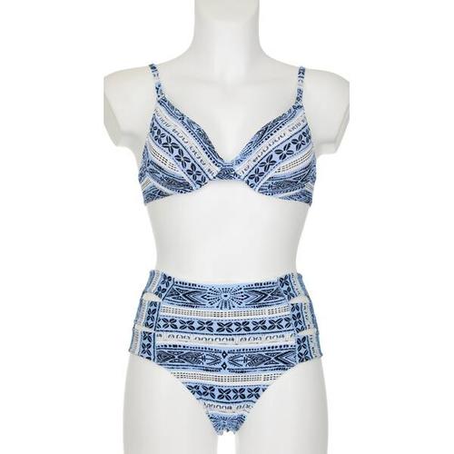 OLYMPIA Damen Bikini Bikini, Größe 46C in blau/weiß