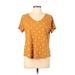 Sonoma Goods for Life Short Sleeve T-Shirt: Brown Tops - Women's Size Large Petite