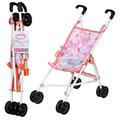 Zapf Creation 707487 Baby Annabell Active Stroller - Faltbarer Puppenwagen mit 3-Punkt-Gurt, 53 cm Griffhöhe in rosa.