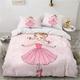 XCWYF Super King Duvet Set pink ballet girl Duvet Cover Soft Microfibre Quilt Cover 260x220 cm with Zipper Closure and ​2 Pillowcases