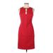 Banana Republic Cocktail Dress - Party Crew Neck Sleeveless: Red Solid Dresses - Women's Size 6 Petite