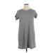 LC Lauren Conrad Casual Dress - Shift Crew Neck Short sleeves: Gray Print Dresses - Women's Size X-Large
