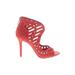 Bloch Heels: Red Print Shoes - Women's Size 5 - Peep Toe