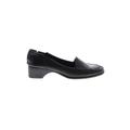 Cole Haan Heels: Slip-on Chunky Heel Casual Black Print Shoes - Women's Size 8 - Round Toe