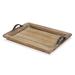 Millwood Pines Home Decorative Wood Tray w/ Metal Handles Wood in White/Black | 3 H x 17.25 W x 13.25 D in | Wayfair