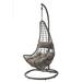 Dakota Fields Malchow Grey & Charcoal Patio Hanging Chair w/ Stand Wicker/Rattan | 76.5 H x 41.5 W x 37.5 D in | Wayfair