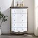 Rosdorf Park Jernya Sequoia Antique Champagne & Mirrored 5-Drawer Chest Wood in Brown | 56.5 H x 42.5 W x 19.5 D in | Wayfair