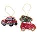 The Holiday Aisle® No Pattern Hanging Figurine Ornament Fabric in Green/Red | 3.94 H x 2 W x 0.5 D in | Wayfair 29743B7D55514150909A3DEF9E9548CC