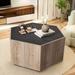 Loon Peak® Guled Retro Hexagonal Shape Coffee Table w/ 2 Storage Drawers Wood in Black/Brown | 15.75 H x 31.81 W x 27.56 D in | Wayfair