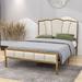House of Hampton® Jaiceon Regrut Upholstered Bed w/ Tufted Headboard & Wood Slat Support Metal in Brown | 46 H x 54 W x 78 D in | Wayfair