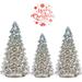 The Holiday Aisle® Lighted Christmas Tree Figurine w/ Timer Set Of 3 Mercury Christmas Decoration Battery Operated For Centerpieces Window Tabletop Mantel /Mercury | Wayfair