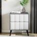 Ivy Bronx Janavia Wood Nightstand w/ 2 Drawers Wood/Upholstered in Gray/White | 21.3 H x 19.7 W x 18.3 D in | Wayfair