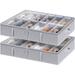 Rebrilliant Under Bed Shoe Storage Organizer, Underbed Shoes Container w/ Adjustable Dividers, Beige, 2-Pack, Fits 24 Pairs in Gray | Wayfair