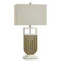 Ivy Bronx Jameiah Resin Table Lamp Resin/Fabric in Brown | 33.25 H x 18 W x 8 D in | Wayfair 5DEFDE589DA142A8891144CEE7A54B46