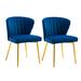 Mercer41 Ricia Tufted Velvet Back Side Chair Dining Chair Upholstered/Velvet in Blue | 31.5 H x 19 W x 16 D in | Wayfair