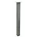 40"H Square Metal Table Leg with Acid Wash Finish - Single Leg