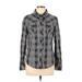 Gap Long Sleeve Button Down Shirt: Gray Tops - Women's Size Large