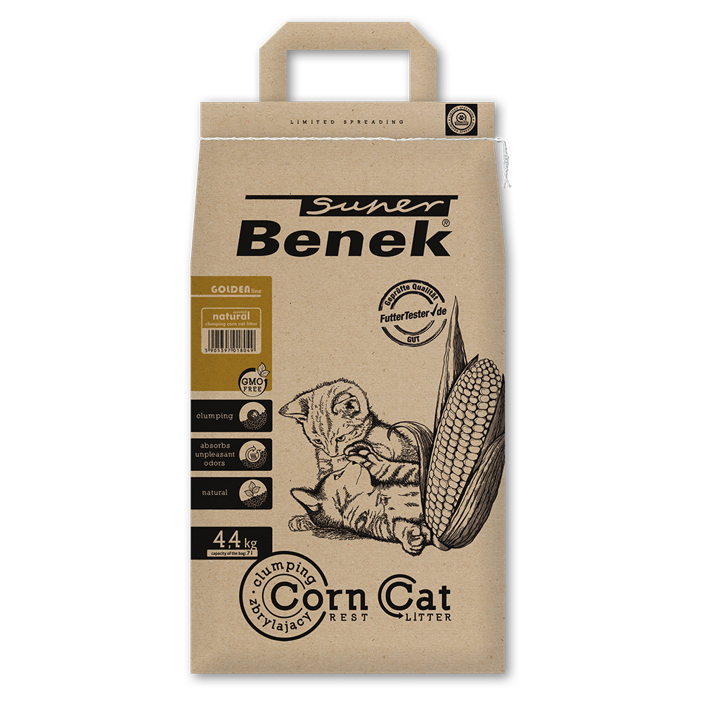 7 l Super Benek Corn Cat Golden litière pour chat