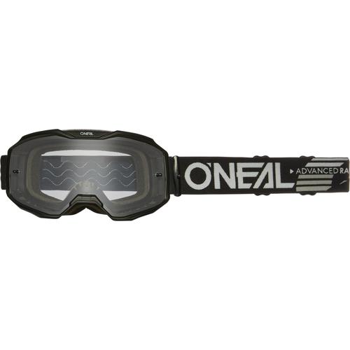 Oneal B-10 Solid Clear Motocross Brille, schwarz
