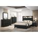 Gaylene 4 Piece Black LED Bookcase Panel Bedroom Set