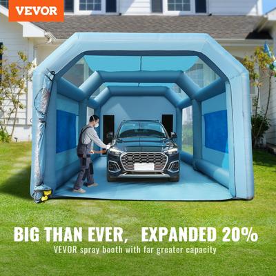 VEVOR Inflatable Paint Booth 13x10x9ft to 33x20x13ft with 480W to 1100W Air Pump Blower for Car Motorcycle Garage