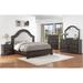 Bianka 6 Piece Brown Fabric Upholstered Tufted Panel Bedroom Set