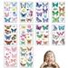 Temporary Tattoos for Kids Women 10Pcs Butterfly Cartoon Colorful Style Fake Tattoo (10 Sheets) Waterproof Cute Body Art Stickers Party Decoration Supplies Gifts Favors Girls Butterfly