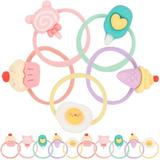 20pcs Hair Tie Ice Cream And Cake Shape Elastic Ponytail Holder Cute Hair Rope