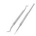 2PCS Stainless Steel Cuticle Spoon Pusher Double-end Nail Cleaner Toenail Remover Tool for Men Women