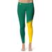 Women's Vive La Fete Green/Gold Northern Michigan Wildcats Color Block Yoga Leggings
