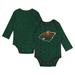 Infant Green Minnesota Wild Dynamic Defender Long Sleeve Bodysuit