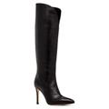 Women's Peyton Black Leather Evening Work Knee High Stiletto Boot 7 Uk Beautiisoles by Robyn Shreiber Made in Italy