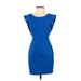 Bailey 44 Casual Dress - Sheath Scoop Neck Sleeveless: Blue Solid Dresses - Women's Size Small