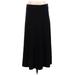 DKNY Casual A-Line Skirt Long: Black Print Bottoms - Women's Size P