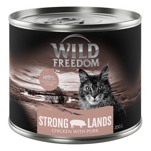 24 x 200g Strong Lands Schwein & Huhn Freedom getreidefreies Katzenfutter nass